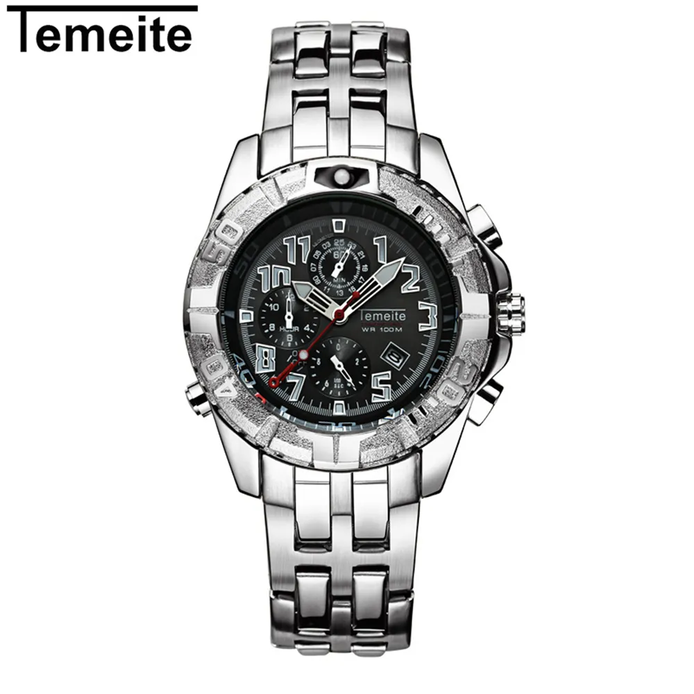 Temeite 2019 Luxury Mens Business Watches Fashion Quartz Watch Male Simple Clock Date armbandsur Male Relogio286n