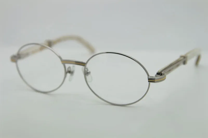 Цельно оправа, круглая оправа для очков, оптические очки для близорукости, белые очки из рога буйвола, очки для близорукости для мужчин и женщин2276