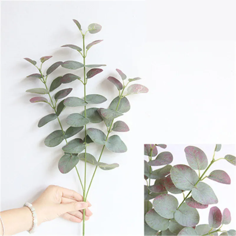 Branche de feuilles artificielles d'eucalyptus vert rétro, 68CM, pour décoration de maison, plantes de mariage, Faux tissu, décoration de salle, 265o