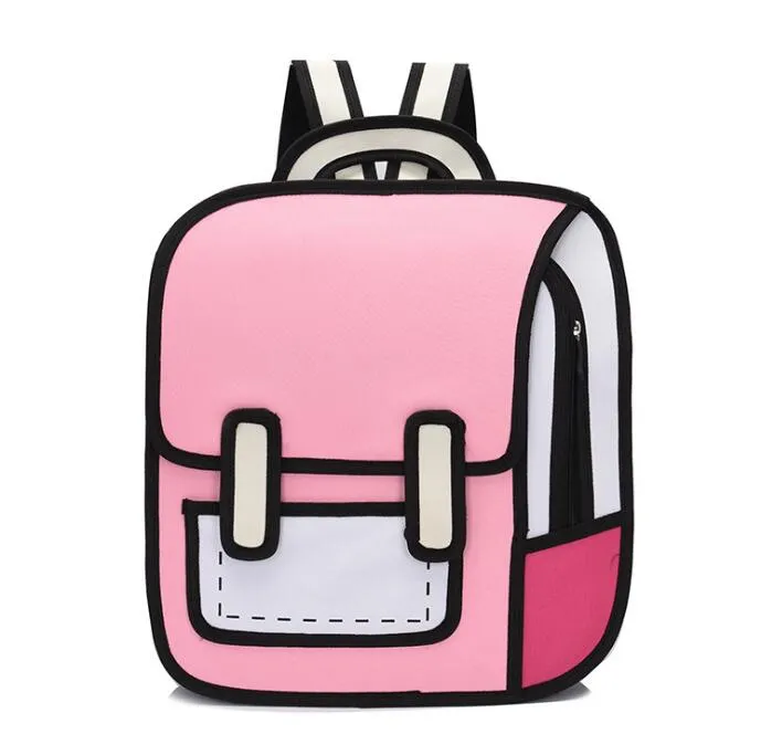 Designer Unisex Cartoon Cartoon Zweidimensionaler Rucksack Luxus Besondere Persönlichkeit Stil Rucksack Student Schultaschen Hohe Qualität284r