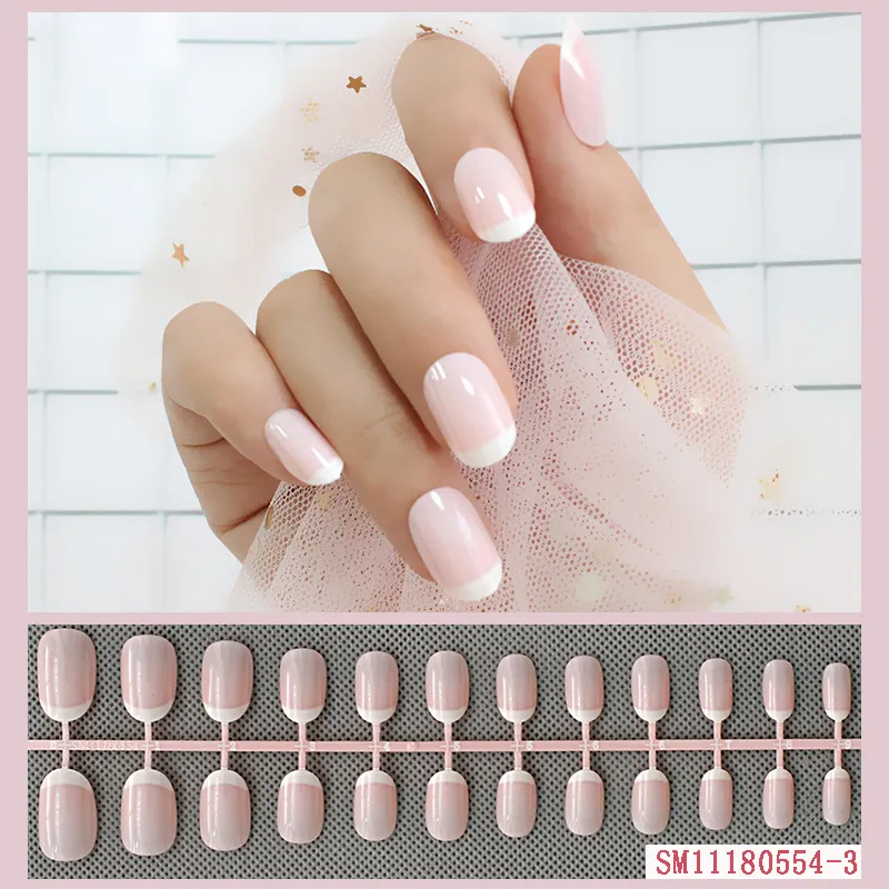 Intemporal clássico francês unhas arte manicure bronzeado coleção de unhas artificiais finalizado capa completa dicas de unhas patch5470329