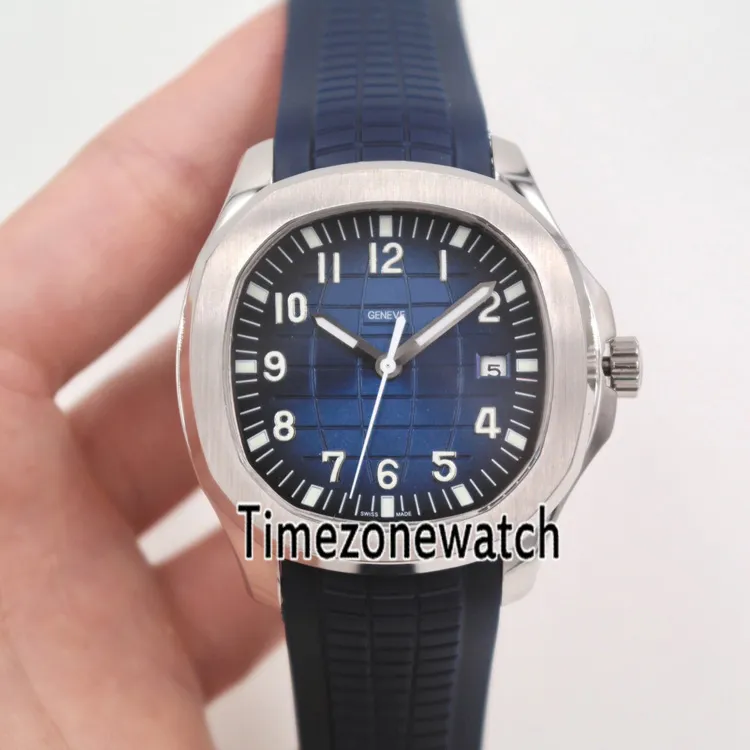Nowy Aquanaut 5168G-010 STAL CASE Zielona Tekstura Wybierz Automatyczne męskie zegarek Zielone gumowe zegarki Wysokiej jakości tanie dla timeZoneWatc257t