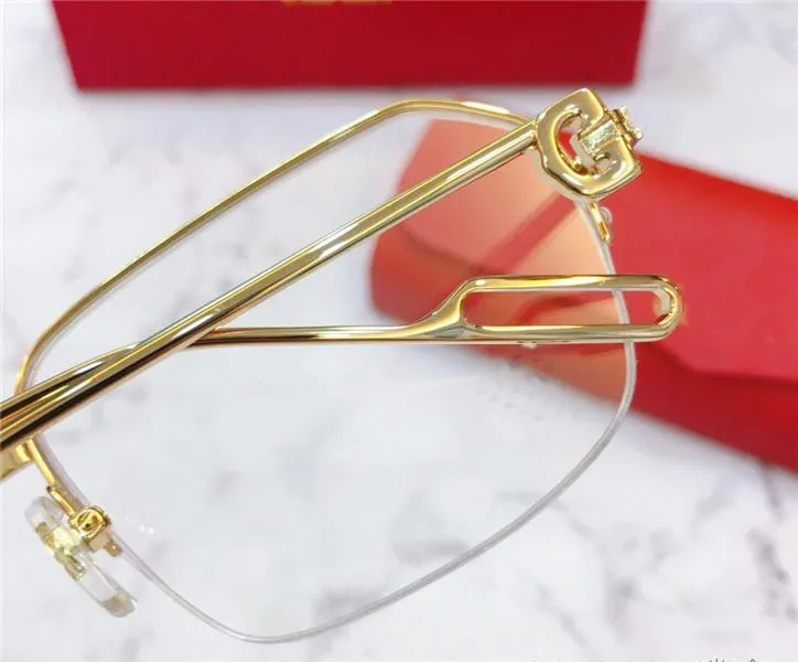 Les nouvelles lunettes optiques de créateur de mode K demi-monture en or rétro style d'affaires moderne 0114 unisexe peuvent être utilisées pour le verre de prescription250h