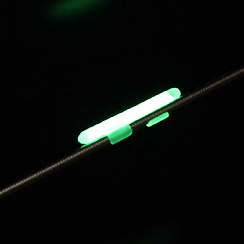 50 confezioni SS S M L Taglia Pesca notturna Luminosa luce fluorescente stick Snap Clip On Canna da pesca Punta Glow Stick Strumento luminoso FU011293g