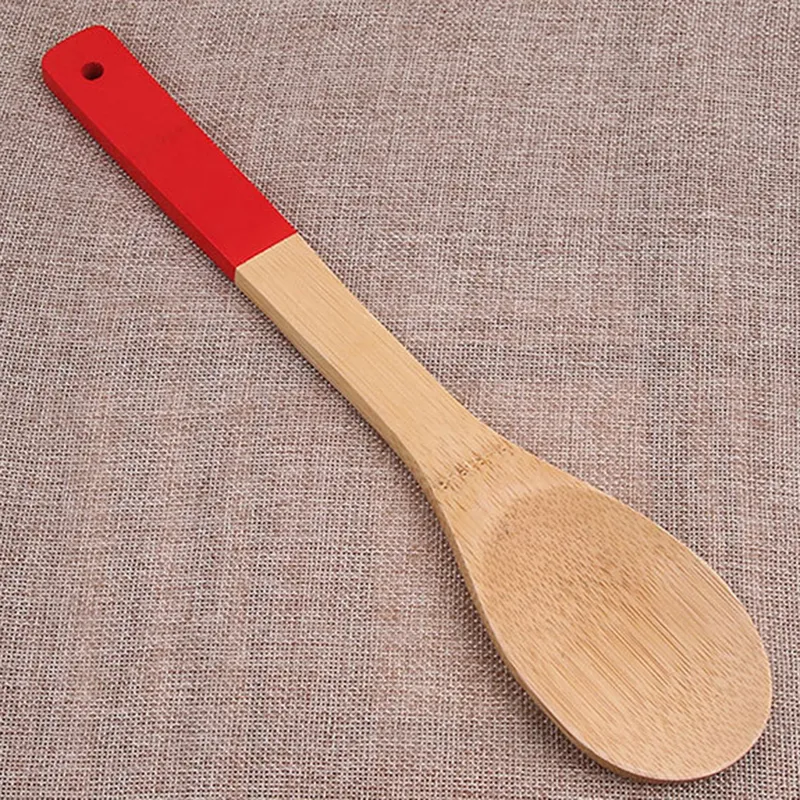 i cucchiaio di bambù spatola portatile in legno pala antiaderente cucchiaio da zuppa cucina cottura spatola a fessura supporto miscelazione pale Espatula De Cuchara antiaderente