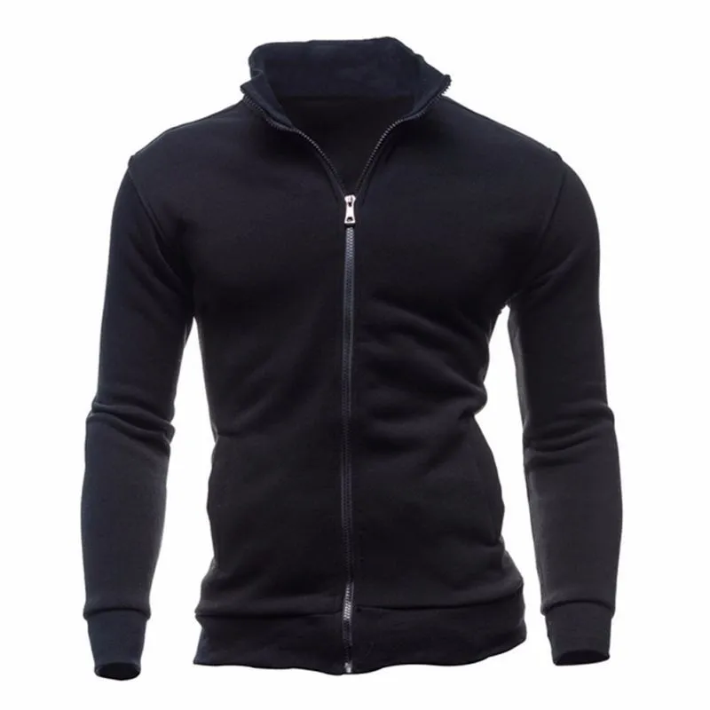 새로운 기본 지퍼 후드 티 스웨트 가을 봄 남자가 자켓 캐주얼 긴 소매 슬림 피트니스 Hoody Sportswear 남성 C19040101