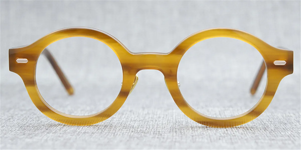 남성 광학 안경 안경 프레임 브랜드 레트로 여성 라운드 스펙터클 프레임 순수 티타늄 코 패드 근시 안경 안경 CAS2424