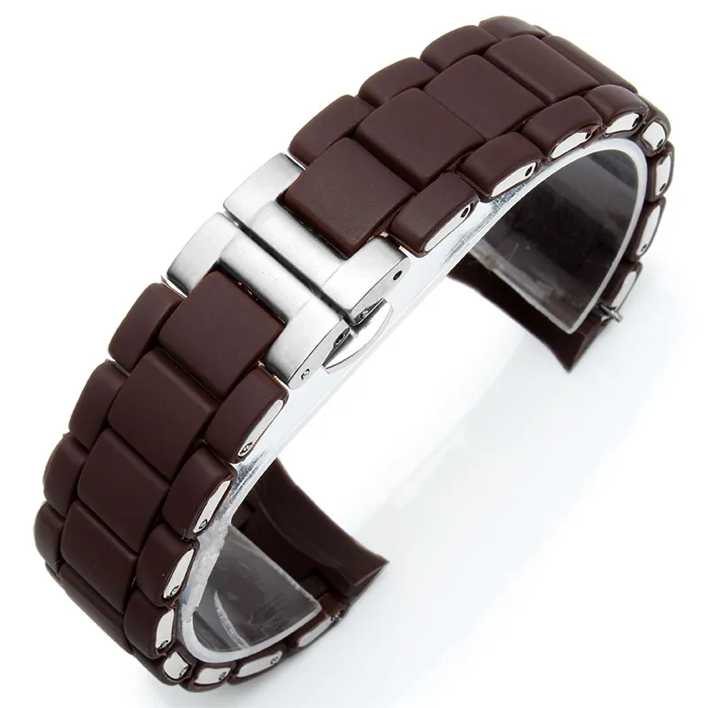 Rubber Silicone WatchBand with Butterfly Buckle Clasp Fit5858 5859 etcSport Watch Strap 23mm