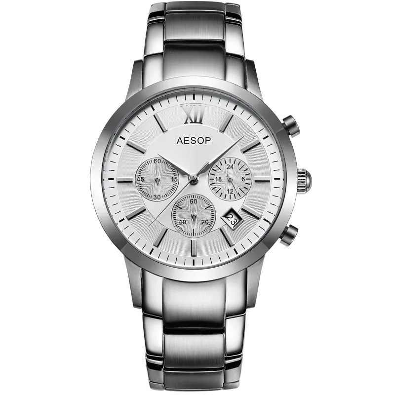 Aesop relógio masculino de luxo esporte quartzo relógio de pulso masculino relógios masculinos data automática aço inoxidável safira relogio mascul215d