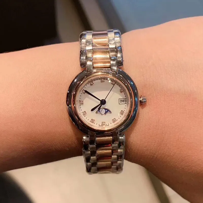 Роскошный бренд-дизайнер, женские наручные часы с бриллиантами, часы с фазой луны, кварцевые деловые часы для дам и девочек, подарок на день Святого Валентина, вода Resis276U