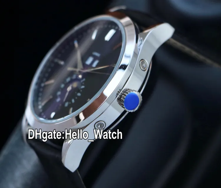 Tanie nowe 5396G-011 Wielkie komplikacje kalendarz automatyczny męski zegarek stalowy obudowa biała tarcza księżyca zegarki fazowe skórzane zegarki Hel218a
