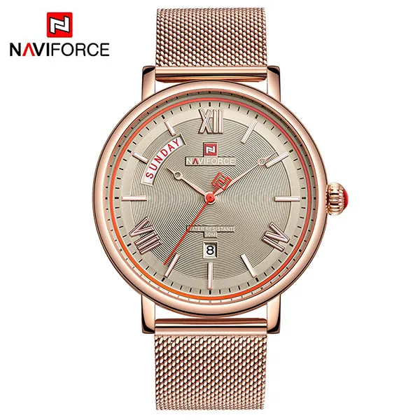 NAVIFORCE montre hommes mode affaires montres décontracté étanche Quartz montre-bracelet en acier inoxydable maille Relogio Masculino2812
