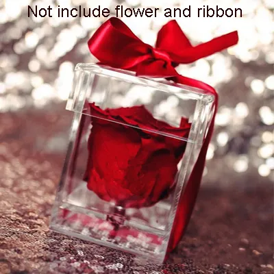 Nova caixa de flores acrílica transparente mini caixa de flores de rosa única caixa de flores de dia dos namorados presente com capa para namorada wife3074
