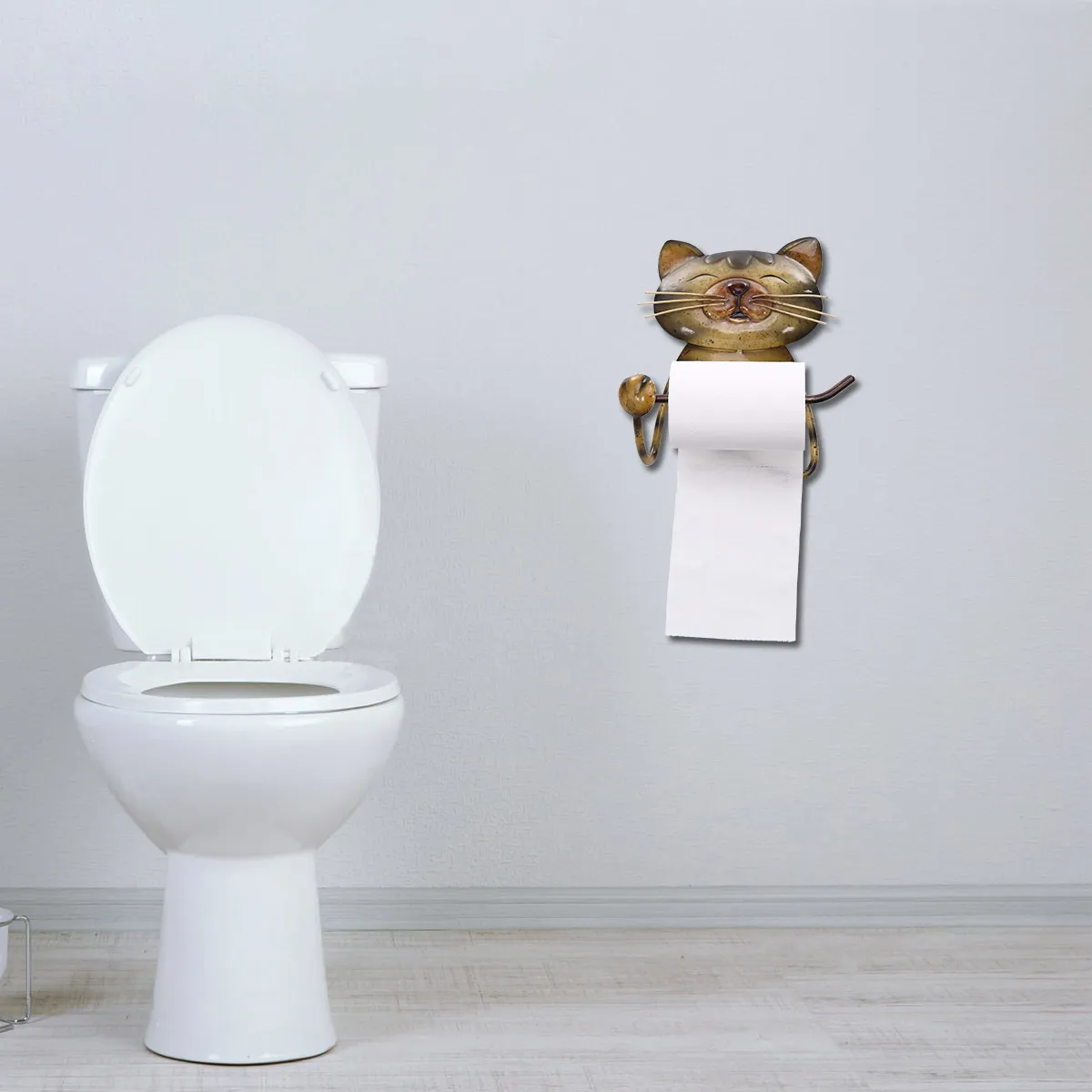 Porte-serviettes en papier chat Vintage en fonte chien porte-papier toilette support organisateur de salle de bain étagères de suspension pour support de rangement mural T205098595