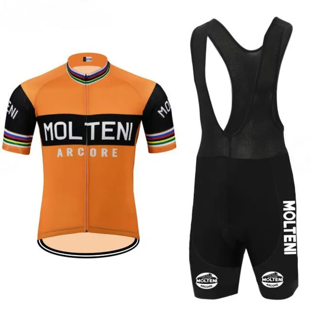 Nya 2022 män Molteni Team Cycling Jersey Set Short Sleeve Cycling Clothing Mtb Road Bike Wear 19D Gel Pad Ropa Ciclismo Bicycle MA251Y
