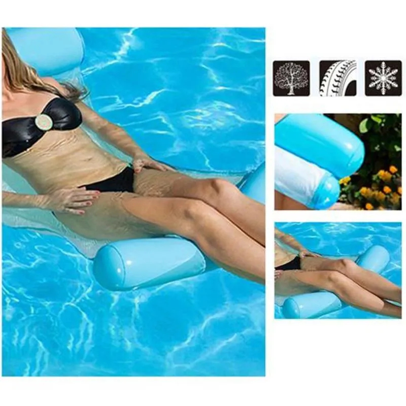 120 75 cm Hamaca de agua plegable de verano Piscina Colchoneta inflable Juguetes Balsas Cama flotante Drifter Lounge Chair309Q