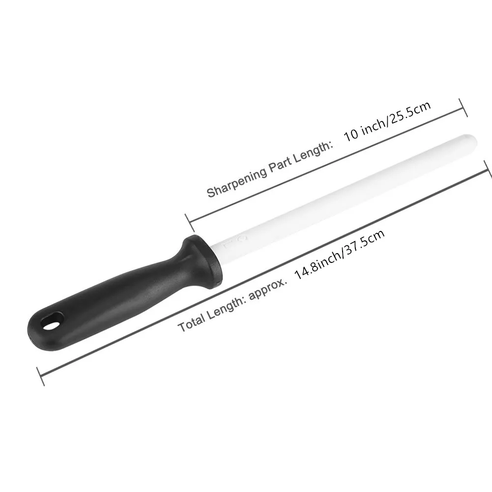 8-10 inch Ceramic LNIFE Sharpener Rod with Good Grips ABS Handle Professional Zirconia Sharpening Stick Tool for Kitchen LNIFE Sci2462