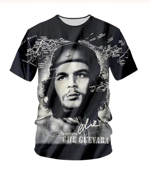 Nova moda Mens / Womans Argentina Herói Che Guevara T-shirt Estilo de Verão Engraçado Unisex 3D Imprimir Casual T-shirt Tops Plus Size AA09