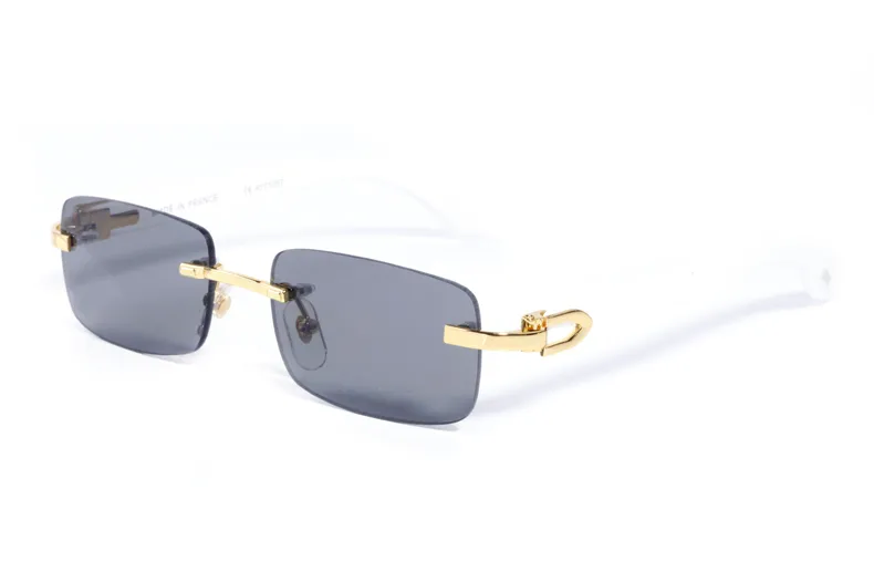 Berömda sportguldmetallramar män kvinnor Rimless Glasses Fashion Attitude Spectacle Solglasögon Buffalo Horn Sun Glasses Lunettes G291s