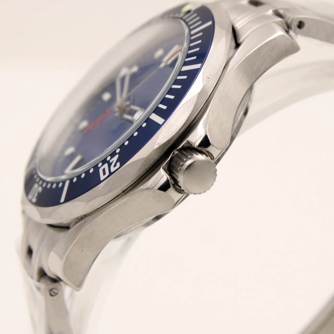 Novo masculino mecânico profissional 300m james bond 007 mostrador azul safira relógio automático masculino relógios auto-vento w200k