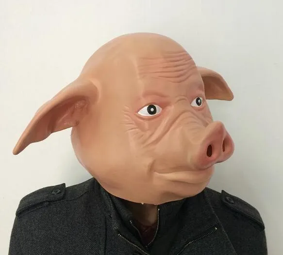 Маска свиньи Horror Pig Halloween Latex Full Face Mask Fancydress Accessory Overhead WL1271251h