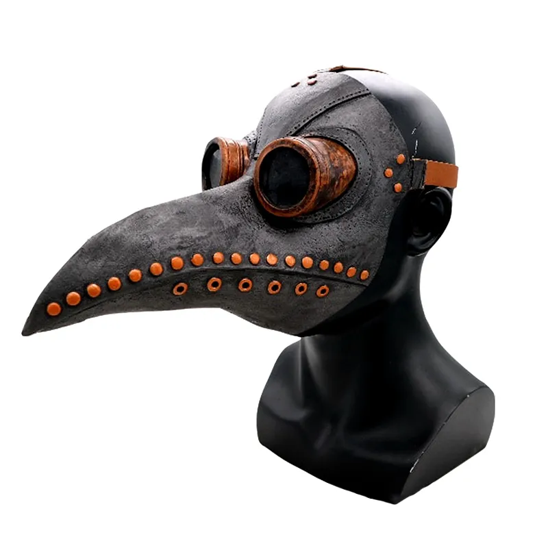 Masque de peste bec oiseau vapeur Punk masque Long nez Cosplay fantaisie gothique rétro Rock cuir Halloween beak330o