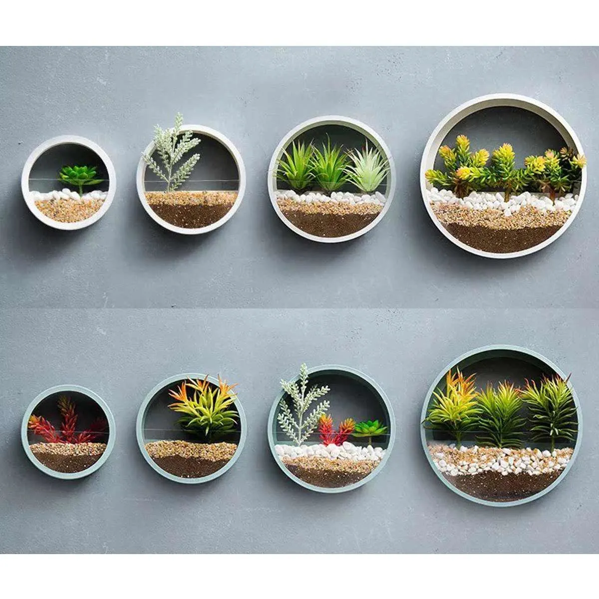 Modern Round Iron Wall Vase Home Living Room Restaurant Hanging Flower Pot Wall Decor Succular Plant Planters Art Glass Vases T20319P