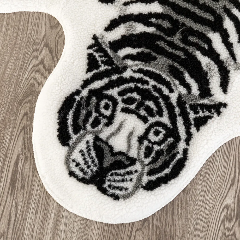 Tiger drukowana dywan krowa lampard krowienia faux skóra skóra Niezlizana mata Antiskid Mata Druku