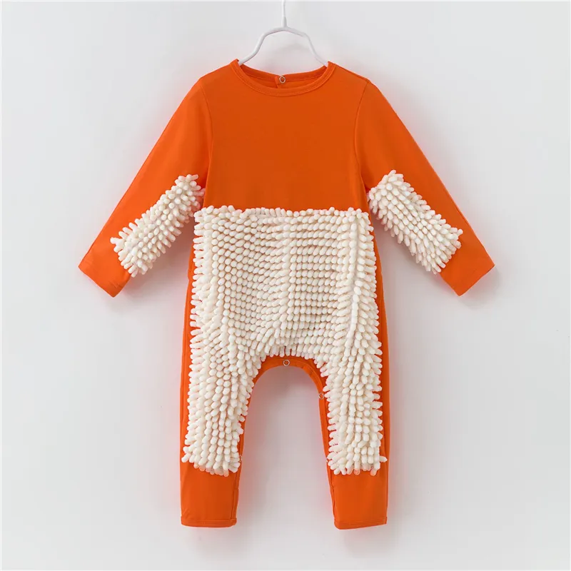 2019 New Baby Mop Vestiti Manica lunga Vestiti striscianti Tuta da bambino Tuta in cotone Infantile Pulizia Mop Suit Outfit Unisex Rompe Y4474994