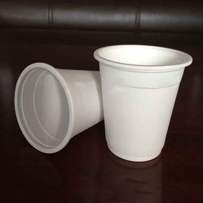 Tasses jetables dégradables de 220 ml, bouteilles d'eau dégradables en amidon de maïs, vaisselle d'hôtel et de restaurant, tasse jetable écologique TQQ BH1762