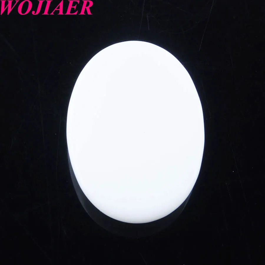 Wojiaer Natural White Jade Gemstone Beads Oval Cabochon Cab No Hole 22x30x7mm för örhängen som gör smycken Tillbehör U81092408