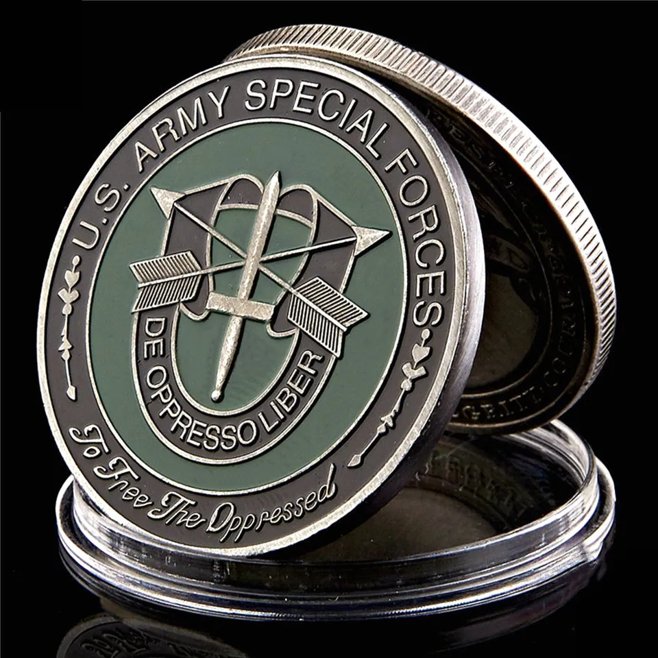 Moneta pamiątkowa amerykańska armia amerykańska siły specjalne zielone wojsko beret 1 uncja srebrna plated collection sztuka prezent2324166
