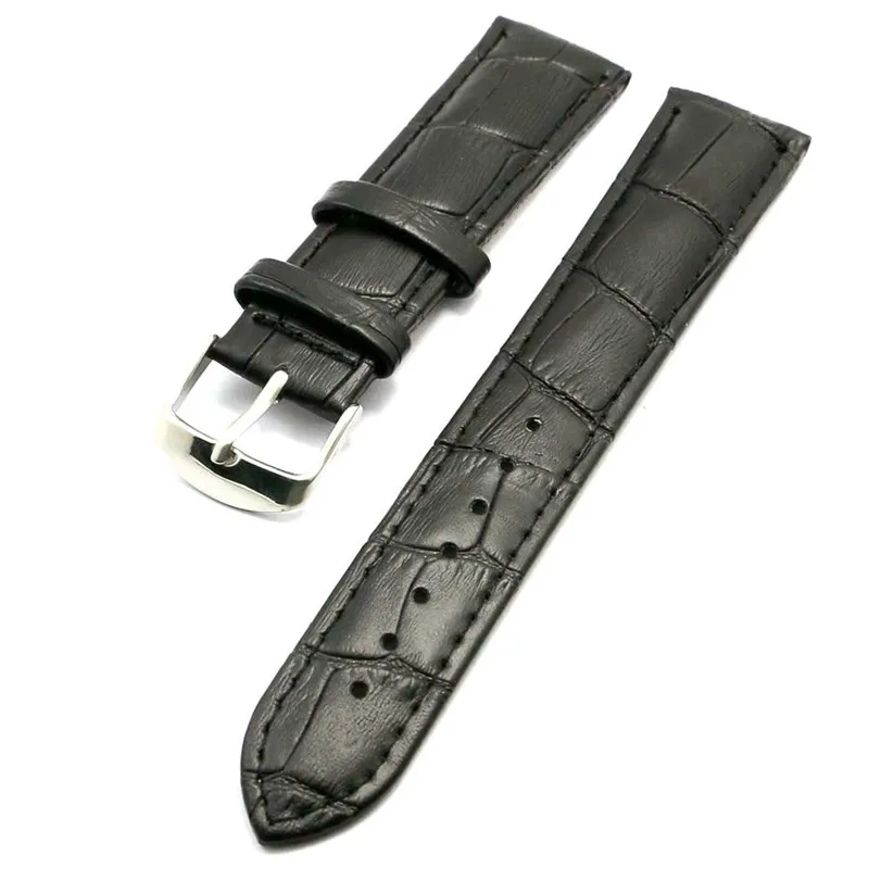 Аксессуары для часов 18, 20, 22, 24, 26 мм, черные, коричневые кожаные часы, ремешок для наручных часов, сменный ремешок, браслет, пряжка, пружинные стержни Str316v