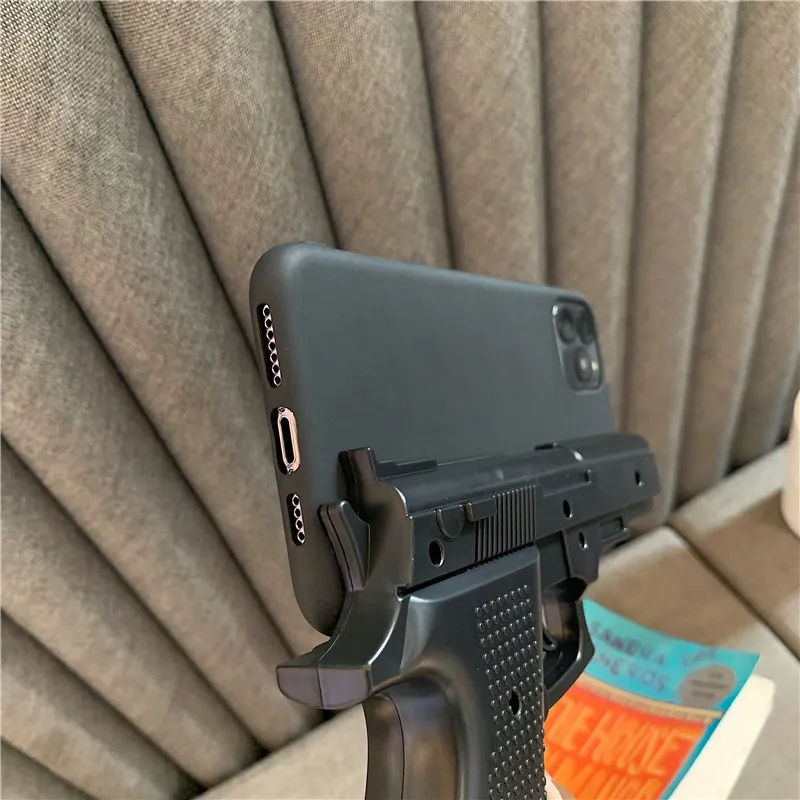 3D Funny Gun Phone Case for iphone 11 Pro Max X 7 8 Plus Xr Xs max Creativity Silicone Pistol Toy Phone Cover 199E6803859