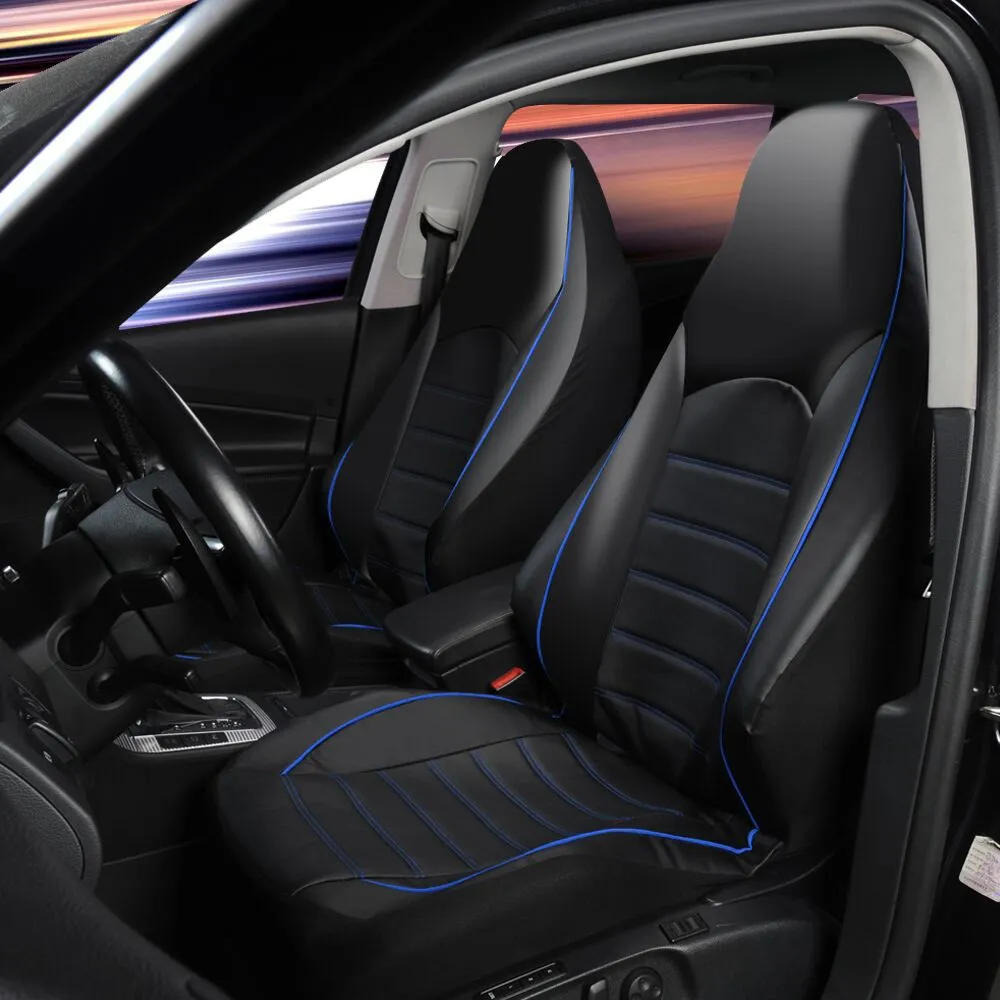 Universal bilstolskydd Siamese PU -läder dubbla framsäten täcker beslag crossovers sedans auto interiör tillbehör skydd252o