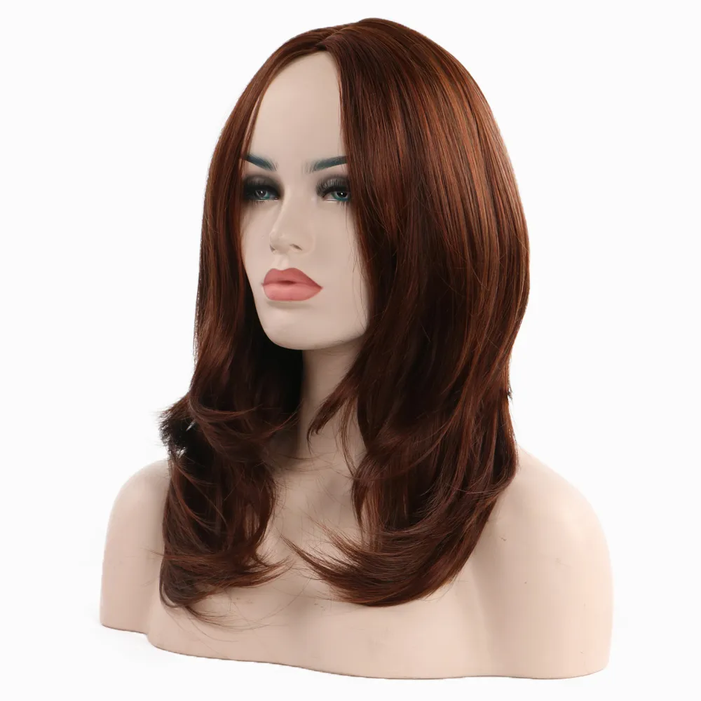 2020 New Style Amazon Hot selling Wig European and American Wig Fashion Ladies Oblique Bangs Long Hair High Temperature Silk Headgear