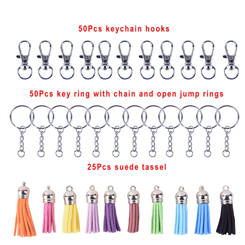125 шт. набор сплава брелки с кисточками объемные брелоки для ключей для DIY ремесла ювелирные изделия Material3089