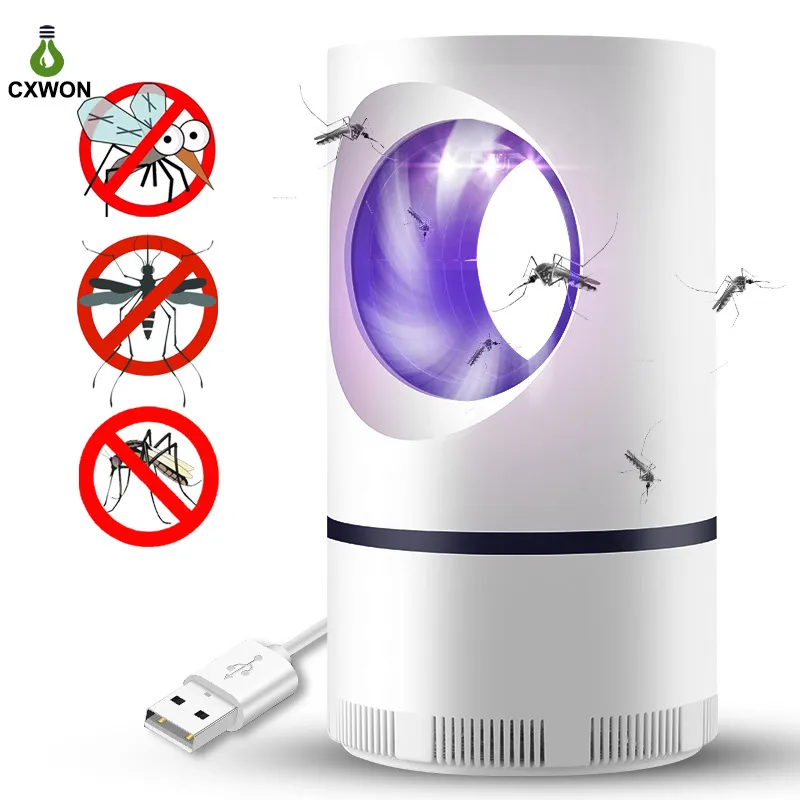 Lámpara antimosquitos por USB LED Pocatalyst vortex, fuerte succión, repelente de insectos para interiores, trampa de luz UV para matar insectos 2375