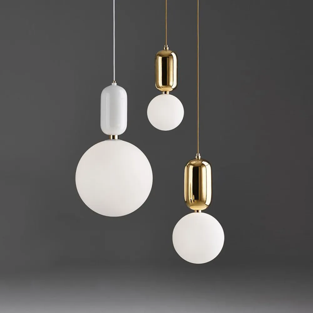 Lampe suspendue nordique moderne en forme de boule de verre blanc lait, avec Pot de plantes, pour salle à manger, Foyer, Bar, hall d'entrée, lampe suspendue 289Q
