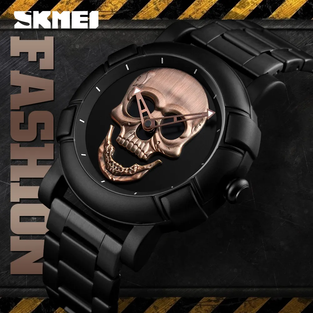 Skmei Fashion Sport Mens Watches Top Brand Luxury Skull Watch Men 3Bar Waterproof Quartz Owatchs Relogio Masculino 9178261Q