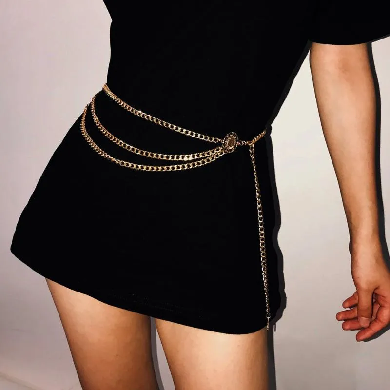 Retro Gold Belts for Women Fashion Waistbands All-match Multilayer Long Tassel Party Jewelry Dress Waist Chain Coin Pendant Belt284p