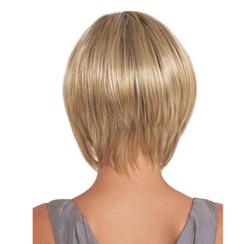 2020 Nowy styl europejski i amerykańska peruka żeńska realistyczna peruka naturalna skośnie grzywki zagraniczne krótkie proste włosy set8802947