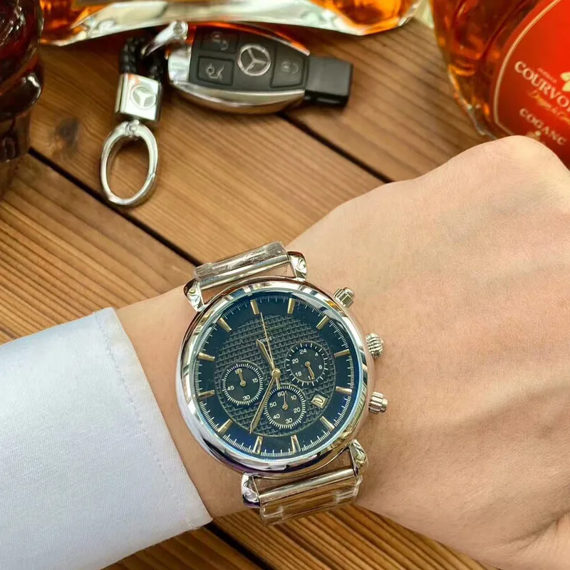 Luxe herenhorloge Topmerk Designer horloges alle sub-wijzerplaten werken stopwatch Volledig roestvrijstalen band quartz horloges voor heren Va339h