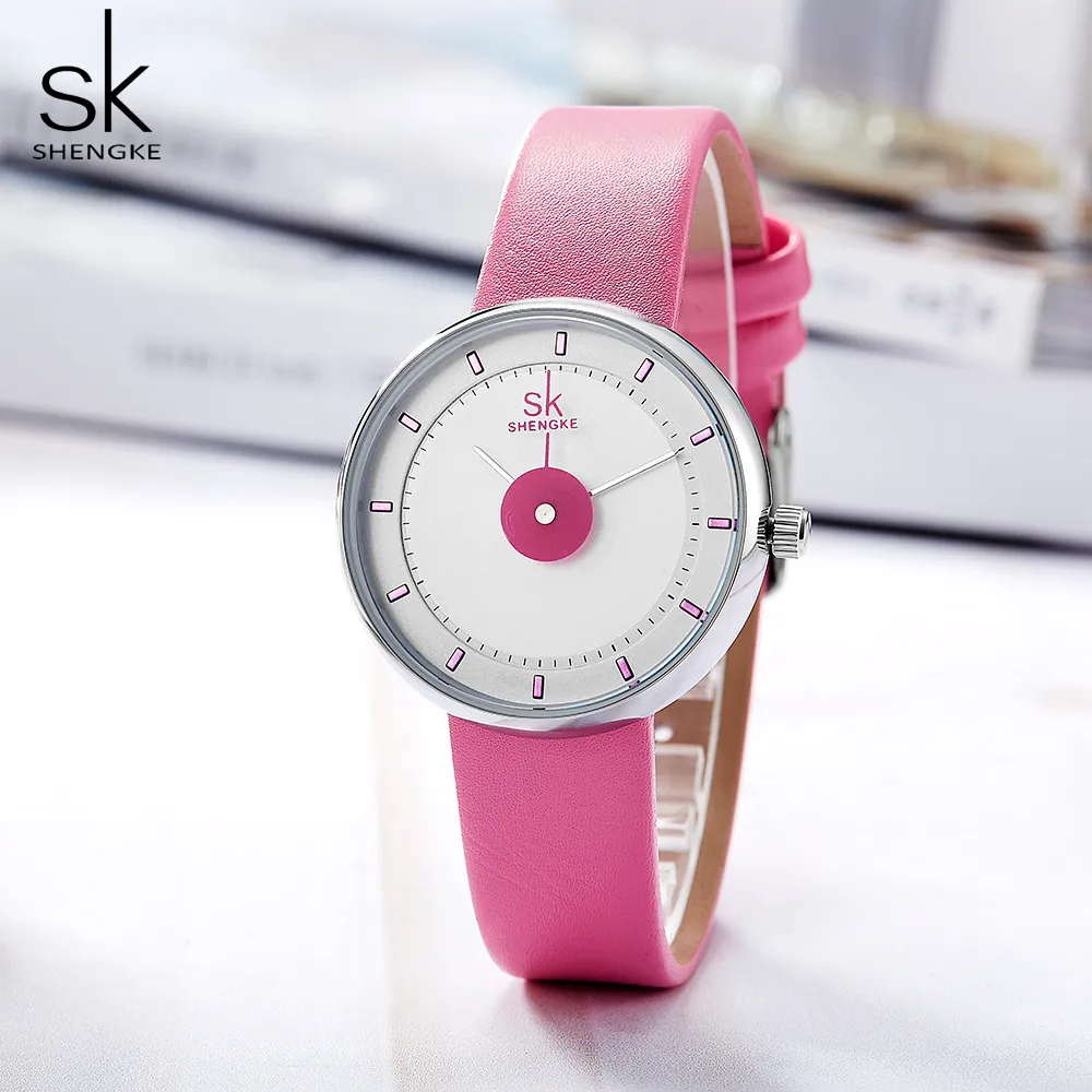 Shengke модные брендовые кварцевые часы для девочек, креативные тонкие подростковые наручные часы для Montre Jeune Fille Joven, часы Relogio Feminino273W