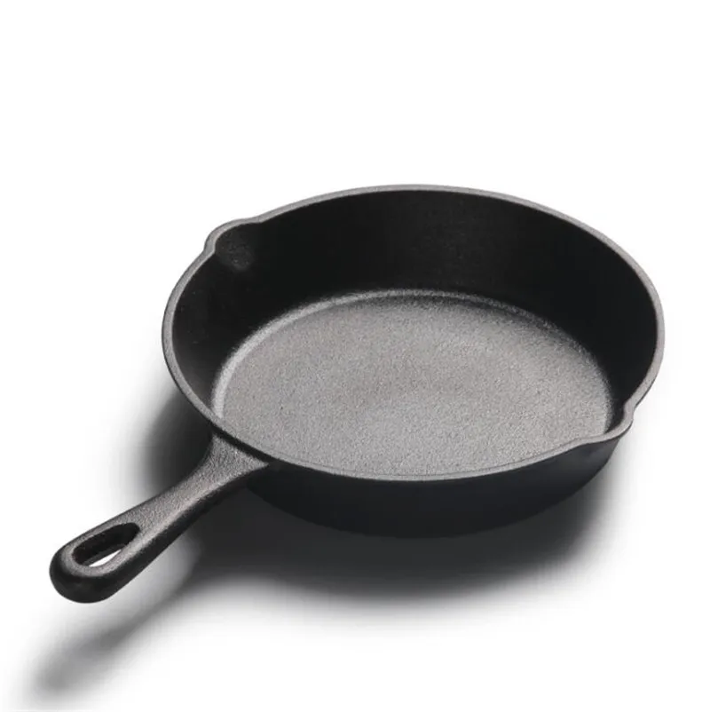 Gjutjärn non-stick 14-26 cm stek stekning platt panna gasinduktion spöken järnpott äggpannkakor kök matsalverktyg cookware2882