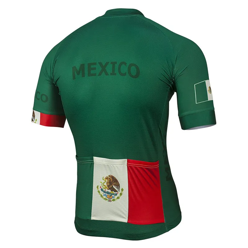 Meksika Erkekler Yeni Yaz Yeşil Bisiklet Jersey Set Bisiklet Yolu Dağ Yarışı Üstleri Şort 9d Jel Nefes Alabilir Özelleştirilmiş2353