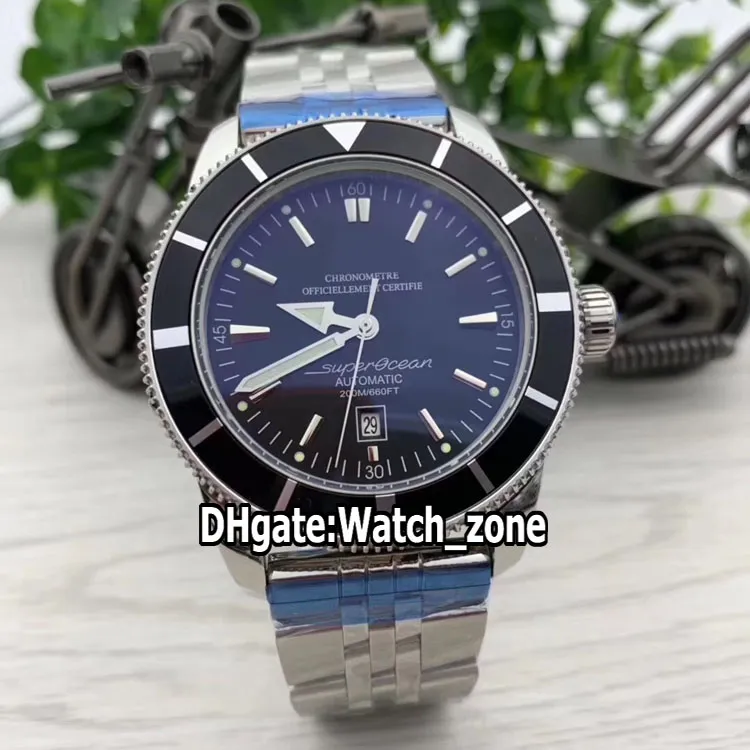Новые Superocean Heritage II AB2010121 42 мм черный циферблат Автоматические мужские часы Браслет из нержавеющей стали Мужские часы Высокое качество Watc198s
