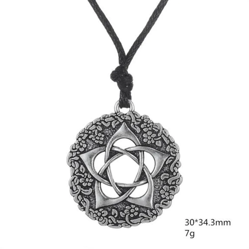 L11 Star Rose Pentakel av gudinnan Pentagram Wiccan smycken tennpendant halsband275f