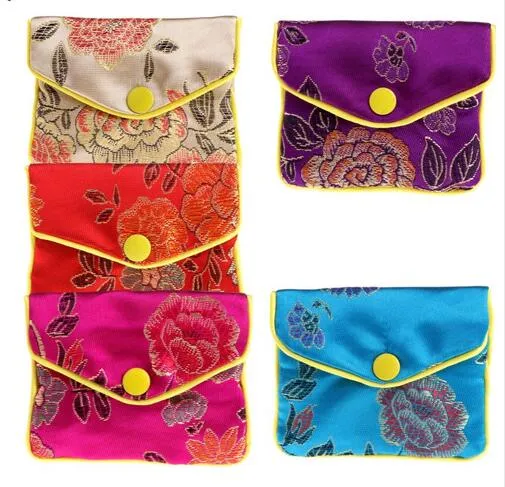 Sacs de rangement de bijoux en soie, pochette de Tradition chinoise, sac à main, organisateur de bijoux cadeaux, GB4072592