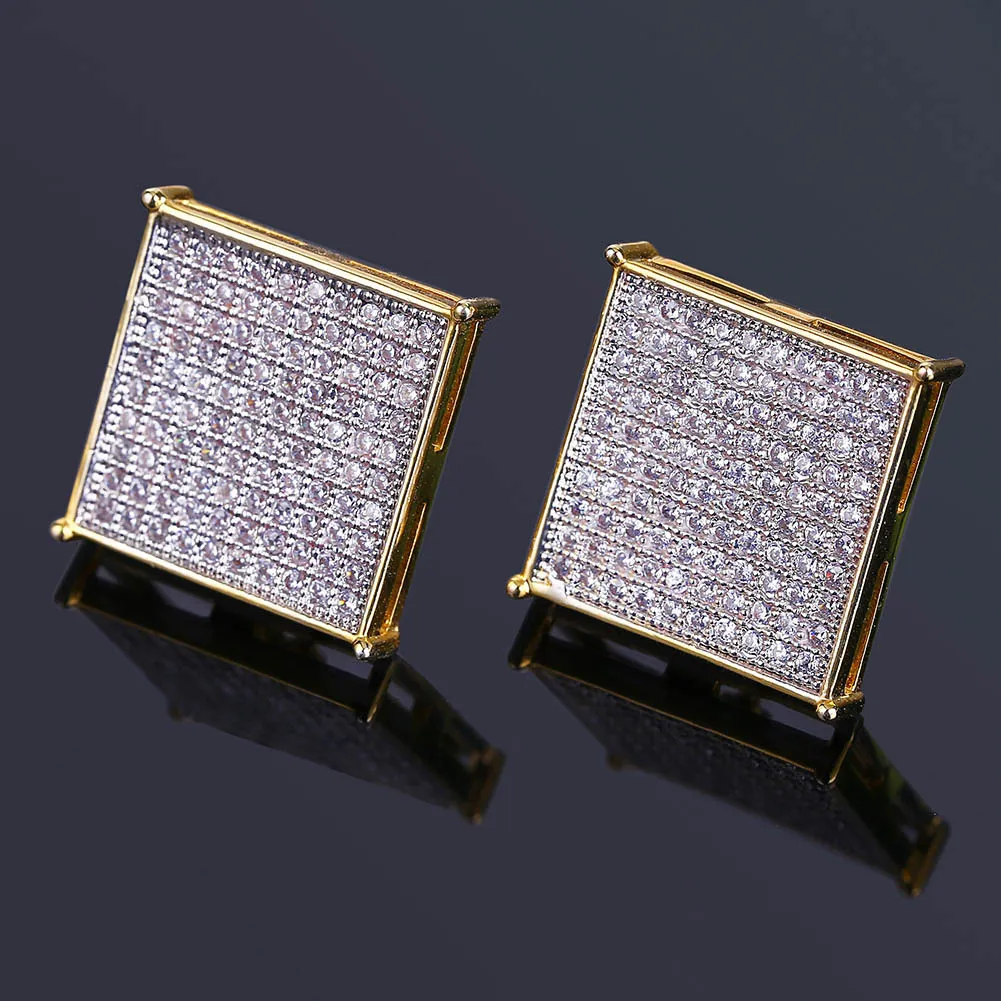 Cubic Zirconia Stick Designer Studörhängen Hip Hop Jewelry Mens Diamond Accessories2483